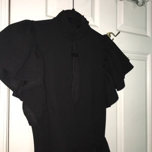 Black ruffled sleeve jumper, worn once